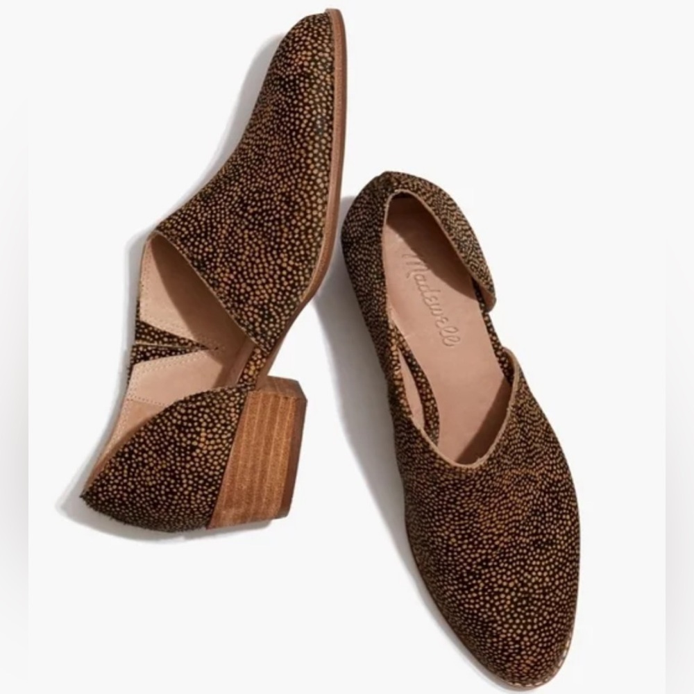 Madewell The Lucie Shoe Spotted Calf Hair print, size 9.5 NWOT